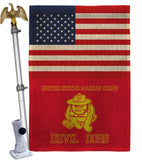 US Marine Bull Dogs - Military Americana Vertical Impressions Decorative Flags HG140735 Made In USA