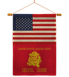 US Marine Bull Dogs - Military Americana Vertical Impressions Decorative Flags HG140735 Made In USA