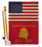 US Marine Bull Dogs - Military Americana Vertical Impressions Decorative Flags HG140735 Made In USA