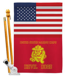 US Marine Bull Dogs - Military Americana Vertical Impressions Decorative Flags HG140735 Made In USA