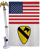 US 1st Cavalry - Military Americana Vertical Impressions Decorative Flags HG140739 Made In USA