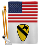 US 1st Cavalry - Military Americana Vertical Impressions Decorative Flags HG140739 Made In USA