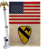 US 1st Cavalry - Military Americana Vertical Impressions Decorative Flags HG140739 Made In USA