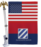 US 3rd Infantry Division - Military Americana Vertical Impressions Decorative Flags HG140741 Made In USA