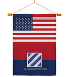 US 3rd Infantry Division - Military Americana Vertical Impressions Decorative Flags HG140741 Made In USA