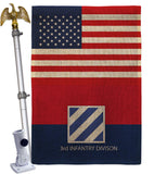 US 3rd Infantry Division - Military Americana Vertical Impressions Decorative Flags HG140741 Made In USA