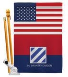 US 3rd Infantry Division - Military Americana Vertical Impressions Decorative Flags HG140741 Made In USA