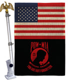 US Red POW/MIA - Military Americana Vertical Impressions Decorative Flags HG140742 Made In USA