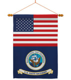 US Retired Navy - Military Americana Vertical Impressions Decorative Flags HG140746 Made In USA