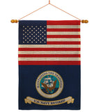 US Retired Navy - Military Americana Vertical Impressions Decorative Flags HG140746 Made In USA