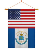 US Retired Air Force - Military Americana Vertical Impressions Decorative Flags HG140748 Made In USA