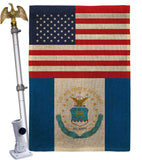 US Retired Air Force - Military Americana Vertical Impressions Decorative Flags HG140748 Made In USA