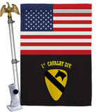 US Black 1st Cavalry - Military Americana Vertical Impressions Decorative Flags HG140750 Made In USA