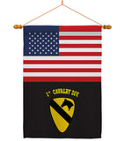 US Black 1st Cavalry - Military Americana Vertical Impressions Decorative Flags HG140750 Made In USA