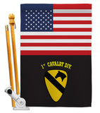 US Black 1st Cavalry - Military Americana Vertical Impressions Decorative Flags HG140750 Made In USA