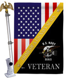 Home of US Navy - Military Americana Vertical Impressions Decorative Flags HG140888 Made In USA