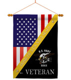 Home of US Navy - Military Americana Vertical Impressions Decorative Flags HG140888 Made In USA