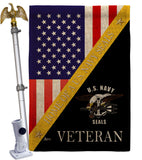 Home of US Navy - Military Americana Vertical Impressions Decorative Flags HG140888 Made In USA