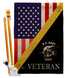 Home of US Navy - Military Americana Vertical Impressions Decorative Flags HG140888 Made In USA