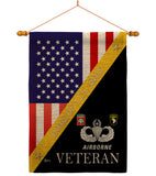 Home of US Airborne - Military Americana Vertical Impressions Decorative Flags HG140890 Made In USA