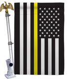 US Thin Yellow Line - Military Americana Vertical Impressions Decorative Flags HG140910 Made In USA