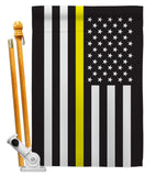 US Thin Yellow Line - Military Americana Vertical Impressions Decorative Flags HG140910 Made In USA