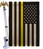 US Thin Yellow Line - Military Americana Vertical Impressions Decorative Flags HG140910 Made In USA