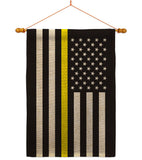 US Thin Yellow Line - Military Americana Vertical Impressions Decorative Flags HG140910 Made In USA