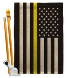 US Thin Yellow Line - Military Americana Vertical Impressions Decorative Flags HG140910 Made In USA