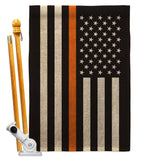 US Thin Orange Line - Military Americana Vertical Impressions Decorative Flags HG140911 Made In USA