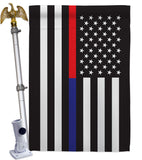 US Thin Red and Blue Line - Military Americana Vertical Impressions Decorative Flags HG140912 Made In USA