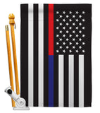 US Thin Red and Blue Line - Military Americana Vertical Impressions Decorative Flags HG140912 Made In USA