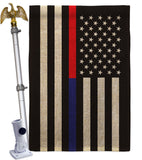 US Thin Red and Blue Line - Military Americana Vertical Impressions Decorative Flags HG140912 Made In USA