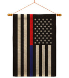 US Thin Red and Blue Line - Military Americana Vertical Impressions Decorative Flags HG140912 Made In USA