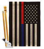 US Thin Red and Blue Line - Military Americana Vertical Impressions Decorative Flags HG140912 Made In USA