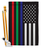 US Thin Blue Green Red Line - Military Americana Vertical Impressions Decorative Flags HG140913 Made In USA