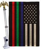 US Thin Blue Green Red Line - Military Americana Vertical Impressions Decorative Flags HG140913 Made In USA