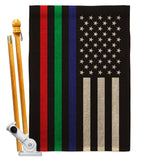 US Thin Blue Green Red Line - Military Americana Vertical Impressions Decorative Flags HG140913 Made In USA