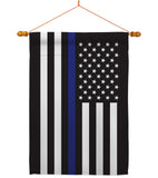 Thin Blue Line - Military Americana Vertical Impressions Decorative Flags HG140914 Made In USA