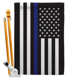 Thin Blue Line - Military Americana Vertical Impressions Decorative Flags HG140914 Made In USA