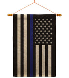 Thin Blue Line - Military Americana Vertical Impressions Decorative Flags HG140914 Made In USA