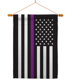 US Thin Purple Line - Military Americana Vertical Impressions Decorative Flags HG140922 Made In USA