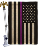 US Thin Purple Line - Military Americana Vertical Impressions Decorative Flags HG140922 Made In USA