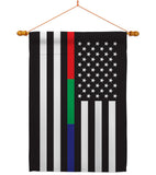 US Thin Blue Green Red Line - Military Americana Vertical Impressions Decorative Flags HG140923 Made In USA