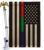 US Thin Blue Green Red Line - Military Americana Vertical Impressions Decorative Flags HG140923 Made In USA