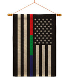 US Thin Blue Green Red Line - Military Americana Vertical Impressions Decorative Flags HG140923 Made In USA