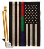 US Thin Blue Green Red Line - Military Americana Vertical Impressions Decorative Flags HG140923 Made In USA