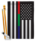 US Thin Blue Green Red Line - Military Americana Vertical Impressions Decorative Flags HG140923 Made In USA