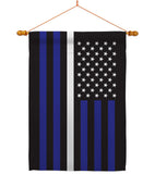 US Thin White Line - Military Americana Vertical Impressions Decorative Flags HG140924 Made In USA