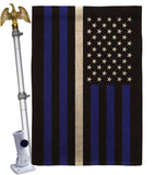 US Thin White Line - Military Americana Vertical Impressions Decorative Flags HG140924 Made In USA